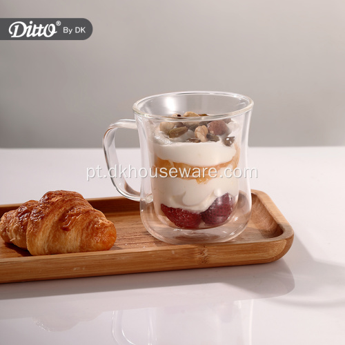 Espresso Latte Glass Coffee Mug parede dupla